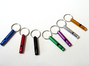 Whistle Adonised Aluminium Key Ring - Keychain Whistles - Colour Keyring