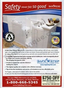 2013 Safe Step Walk In Tub Support Great Old PRINT AD Frame It Gift It (3694) - Picture 1 of 1