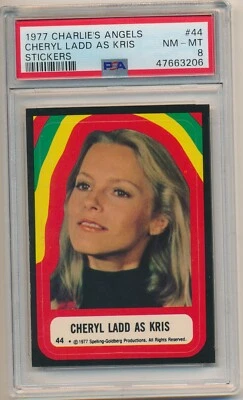 1977 Charlie's Angles Stickers #44 Cheryl Ladd as Kris PSA 8 NM Set Break Pop 3 - Image 1 of 2