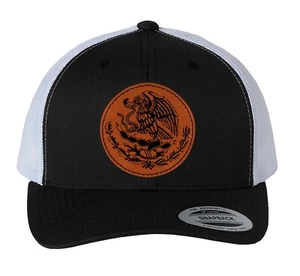 Trucker hat Baseball Cap Mexican Hat Mexican Eagle Leather Patch Style Hat - Picture 1 of 3