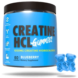 CREATINE HCL GUMMIES 1000MG/SERVE CREATINE GUMMY SUPPLEMENT - BLUEBERRY - Picture 1 of 8