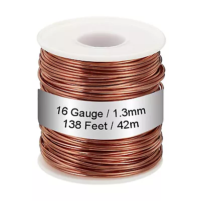 99.9% Soft Copper Wire, 16 Gauge/1.3mm Diameter 138 Feet/42m 1.1 Pound Spool • 22.63€