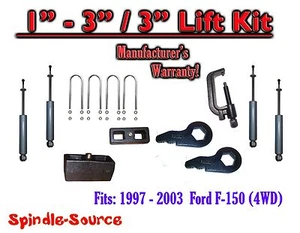1" - 3" / 3" Keys Blocks Lift Level FORGED + TOOL, SHOCKS FOR 97 - 03 Ford F-150 - Picture 1 of 1