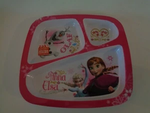 PLACA DE MELAMINA DISNEY FROZEN ANNA, ELSA & OLAF, ANCHO 9 PULGADAS, NUEVA LIBRE DE BPA - Imagen 1 de 1