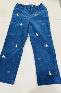 Vineyard Vines Corduroy Pants Blue Classic Fit Boys 5 Embroidered Logo - Picture 1 of 9
