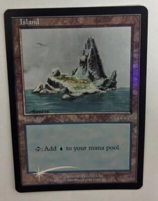MTG PROMO ARENA DCI FOIL ISLAND NM MAGIC THE GATHERING 2001 ICE AGE ART RARE - Image 1 of 4