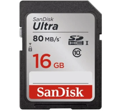 SanDisk 16GB Ultra SDHC Memory Card 80mb/s Class 10 - Image 1 of 4