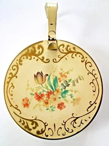Antique Toleware Dust Bin Crumb Catcher Silent Butler, Floral Design - Picture 1 of 6
