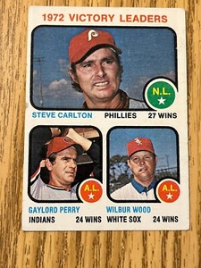 1973 Topps Victory Leaders Steve Carlton - Gaylord Perry - Wilbur Wood #66 - C2