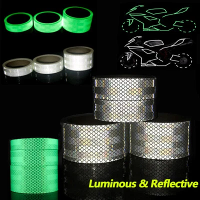 Glow In The Dark Sticky Tape Luminous Reflective Film Motorcycle Bicycle Safety - Image 1 of 4