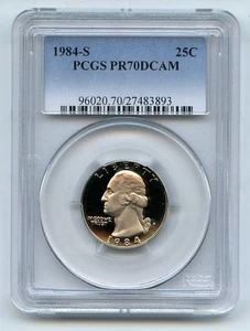 S 25C Washington 1984 cuarto de prueba graduación profesional PR70DCAM - Imagen 1 de 1