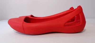 Crocs женщин Сиена плоский красный легкий комфорт поскользнуться на балет туфли размер 8 - Изображение 1 из 4