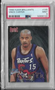 PSA 9 Mint 1998 Fleer Briallliants VINCE CARTER RC Rookie #105 HOF'er!!! - Picture 1 of 1