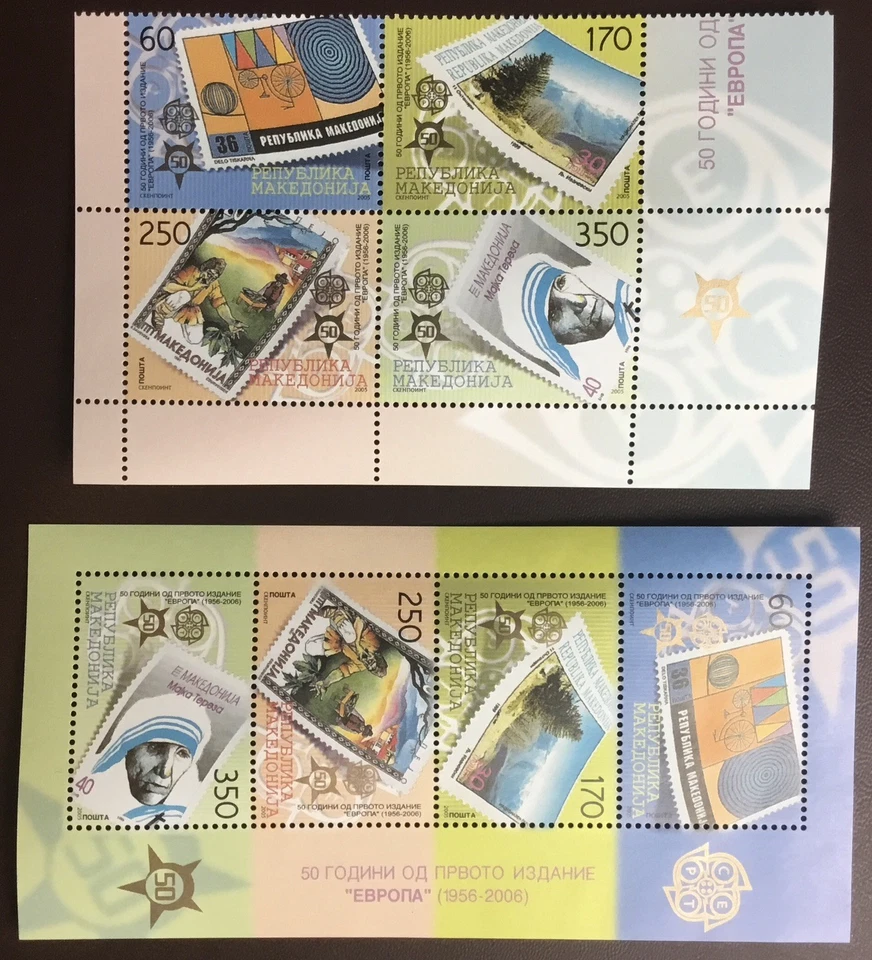 Macedonia del Norte 2006 Europa Aniversario Set y Minishoja MNH Foto 1 de 1