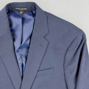 BANANA REPUBLIC Slim Fit Blazer Gr. 40 kurz blau Tweed Sport Mantel Jacke - Bild 1 von 8