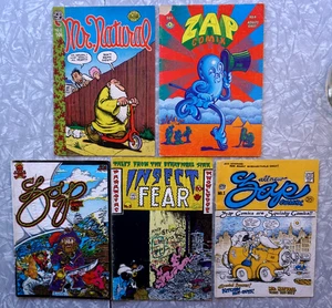 Lote de cómics subterráneos 1969 Robert Crumb Zap Comixs 5 números - Imagen 1 de 17