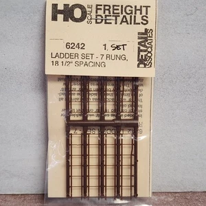 Freight Car Ladder Set  7 Rung 18-1/2" Spacing Plastic Detail Associates 6242 HO - Picture 1 of 2