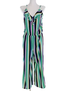 ✨ VINTAGE Hosen-Overall für Damen Grün 42 Ärmellos Viskose 100% ✨ - Bild 1 von 12