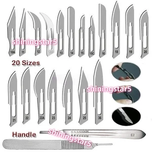 Cuchillo de hoja de bisturí quirúrgico médico cuchillas estériles de acero inoxidable dental 10 # - 25 # - Imagen 1 de 23