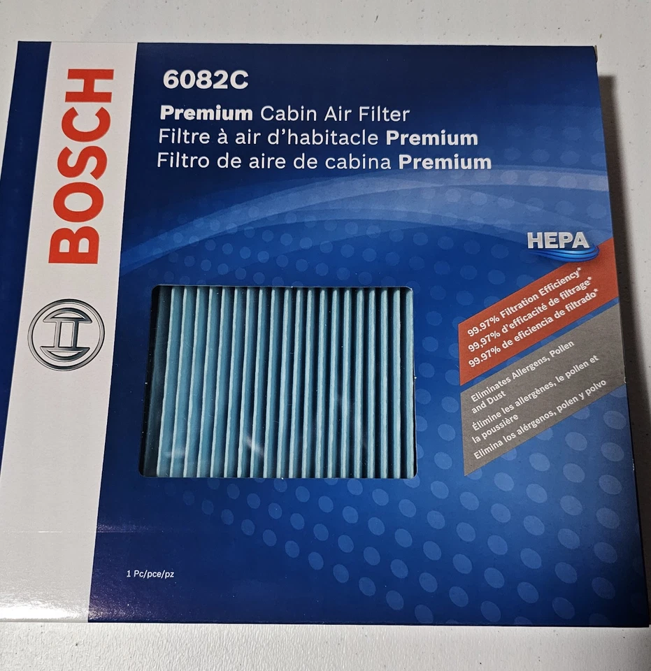 Filtro de aire de cabina Bosch 6082C HEPA para Hyundai Sonata 2015-19/2017-19 Kia Cadenza Foto 1 de 4
