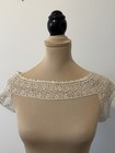 Antique Edwardian Crochet Irish Lace Collar Bertha Style Detachable Yoke Bridal