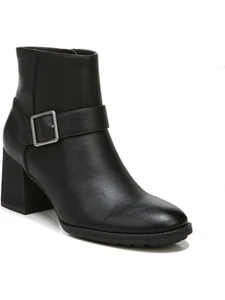 SOUL Womens Black Comfort Arch Support Flyer Round Toe Block Heel Booties 8 M - Picture 1 of 11