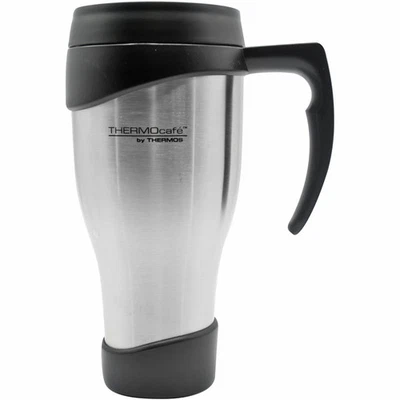 Taza de viaje ThermoCafe by Thermos 24 oz - Acero inoxidable | Tapa negra Foto 1 de 2