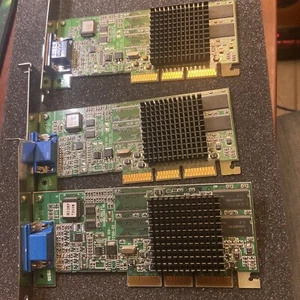 LOT OF 3 ATI RAGE 128 ULTRA VGA E-G012-01-3613 AGP 02G813 VIDEO CARDs See Desc - Picture 1 of 5