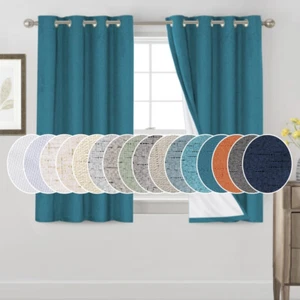 100% Blackout Curtains for Bedroom 2 Panels Set Thermal Insulated Full Light Blo - Picture 1 of 8