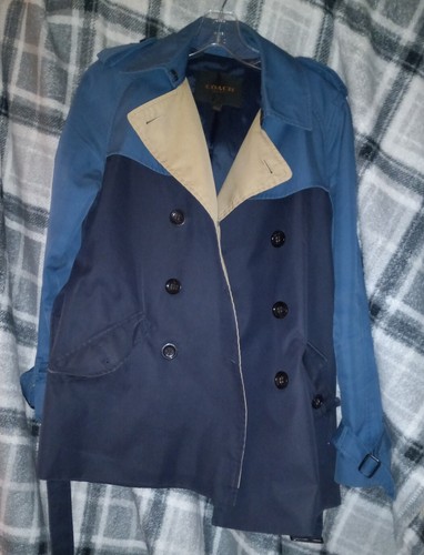 Coach Colorblock Trench Giacca Corto F86036 Midnight Navy S