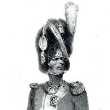 Costume Empire Militaria Captain Grenadier Lithography Original Charlet Xixth