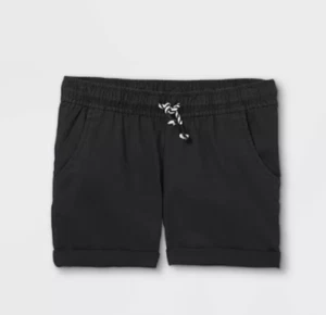NEW Cat & Jack Girls' Rolled Hem Chino Shorts Black Size XS (4/5) - Picture 1 of 1