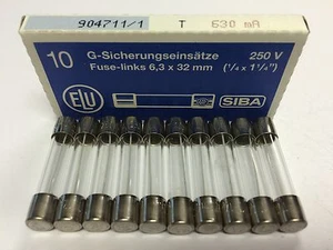 T630mA250V 7005961 630mA Time Lag Slow Blow Glass Fuse 6x32mm 250V x5/10 JPSF361 - Bild 1 von 3