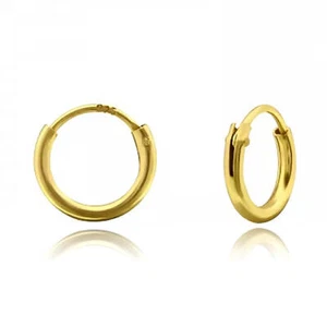 Créoles argent plaqué or 14k 8mm - Imagen 1 de 1