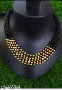 Joyería corta para mujeres indias del sur de la India Mangalsutra enchapada en oro - Imagen 1 de 7