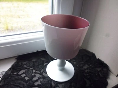 grand ancien verre opaline blanche intérieur violet - Photo 1/4