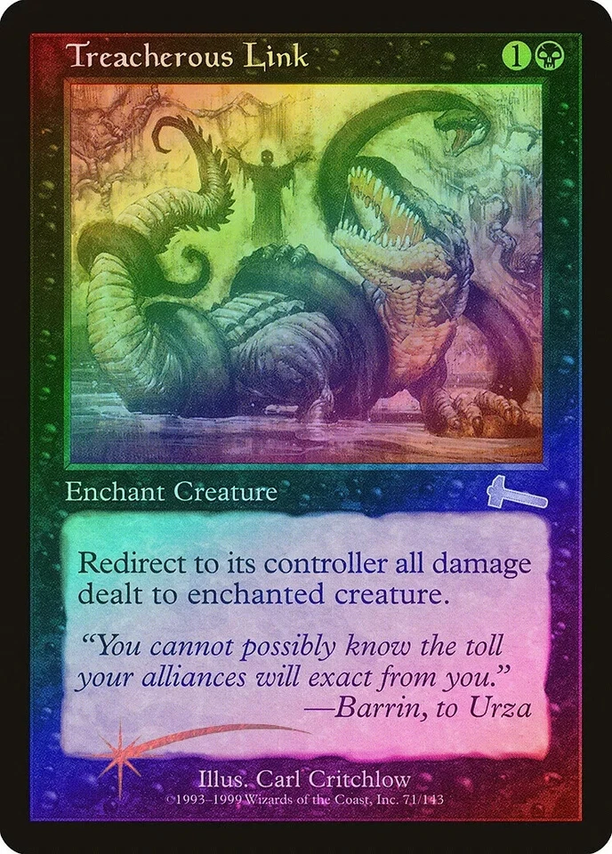 Treacherous Link FOIL Black Enchantment Magic MTG Urza's Legacy Mint in Sleeve - Image 1 of 1