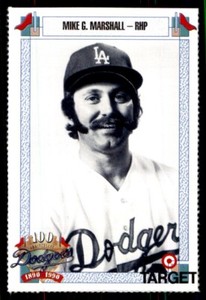 1990 TARGET DODGERS #487 MIKE G. MARSHALL LOS ANGELES DODGERS