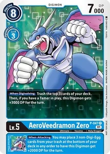 AeroVeedramon Zero P-047 P Promo Digimon TCG Card - Blue - Picture 1 of 1