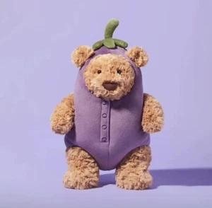 Jellycat Barcelona Bear Eggplant Stuffed Stuffed Toy Birthday present - Picture 1 of 2