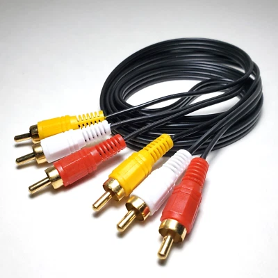 5ft 3-RCA Red White Yellow Composite Stereo Audio Video Cable VCR, DVD, TV - Image 1 of 3