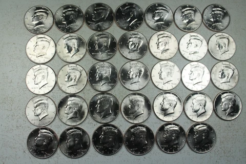 2004 - 2020 P & D Kennedy Half Dollar. Brilliant Uncirculated  Mint Roll Set Cover