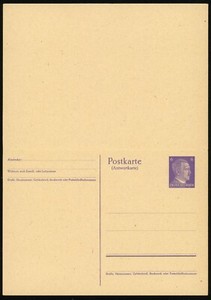 Germany Mi#P302 Adolf Hitler Stationery w Reply Card 6pf Postage WWII 1941 Mint