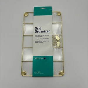 Wexford Gold Grid Organizer 6x10 in Home Office School Photo Notes Display NEW - Picture 1 of 2