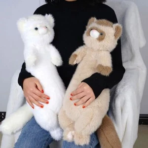 Stuffed Animal Stuffed Ferret Sofa Cushion Brown Mink Plush Birthday Holiday - Picture 1 of 14