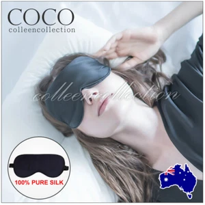 Soft Silk Sleeping Eye Mask Blindfold Lights Out Office Home Travel Relax Sleep - Picture 1 of 10