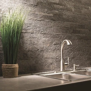 Aspect 6 In. x 24 In. Natural Stone Backsplash Peel & Stick, Frosted Quartz - Picture 1 of 1