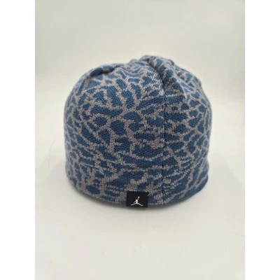 Gorro Jordan Estampado Elefante Azul Gris Tejido Sombrero Jumpman Logo Foto 1 de 2
