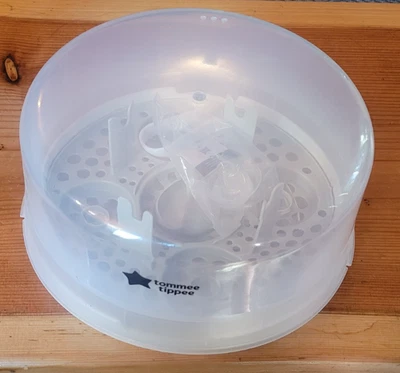 Tommee Tippee MicroSteam Microondas Esterilizador Limpiador de Biberones Se Adapta a 4 Biberones Foto 1 de 4