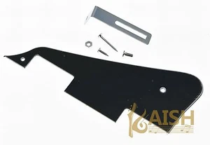 Black 3 Ply LP Guitar Pickguard Scratch Plate with Chrome Bracket fits Les Paul - Picture 1 of 2